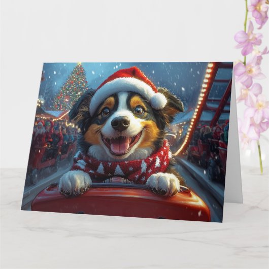 Australian Cattle Dog Roller Onderzetter Kerst Kaart (Orchidee)