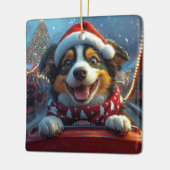 Australian Cattle Dog Roller Onderzetter Kerst Keramisch Ornament (Links)