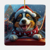 Australian Cattle Dog Roller Onderzetter Kerst Keramisch Ornament (Achterkant)