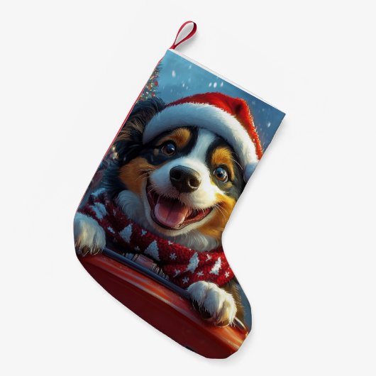 Australian Cattle Dog Roller Onderzetter Kerst Kleine Kerstsok (Voorkant (Hangend))
