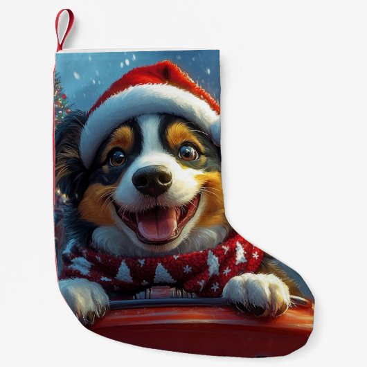 Australian Cattle Dog Roller Onderzetter Kerst Kleine Kerstsok (Voorkant)