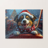 Australian Cattle Dog Roller Onderzetter Kerst Legpuzzel (Horizontaal)