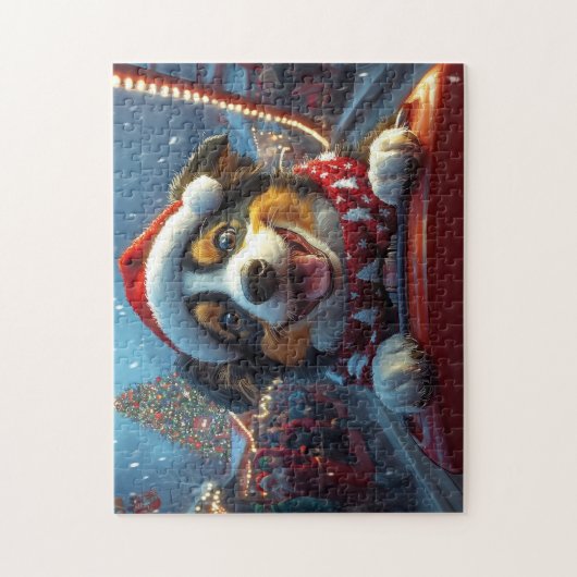 Australian Cattle Dog Roller Onderzetter Kerst Legpuzzel (Verticaal)