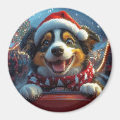 Australian Cattle Dog Roller Onderzetter Kerst Magneet (Voorkant)