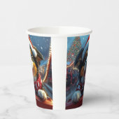 Australian Cattle Dog Roller Onderzetter Kerst Papieren Bekers (Links)