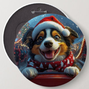 Australian Cattle Dog Roller Onderzetter Kerst Ronde Button 6,0 Cm