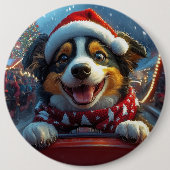 Australian Cattle Dog Roller Onderzetter Kerst Ronde Button 6,0 Cm (Voorkant)