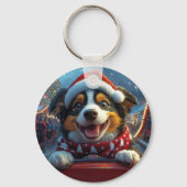 Australian Cattle Dog Roller Onderzetter Kerst Sleutelhanger (Achterkant)