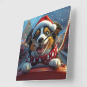 Australian Cattle Dog Roller Onderzetter Kerst Vierkante Klok (Hoek)