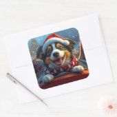 Australian Cattle Dog Roller Onderzetter Kerst Vierkante Sticker (Envelop)