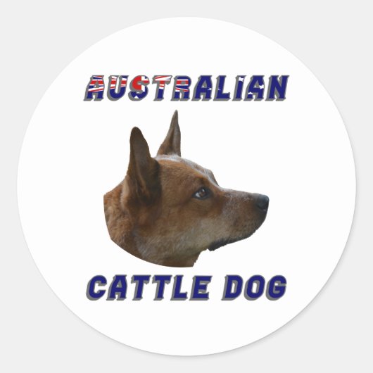 Australian Cattle Dog Ronde Sticker (Voorkant)