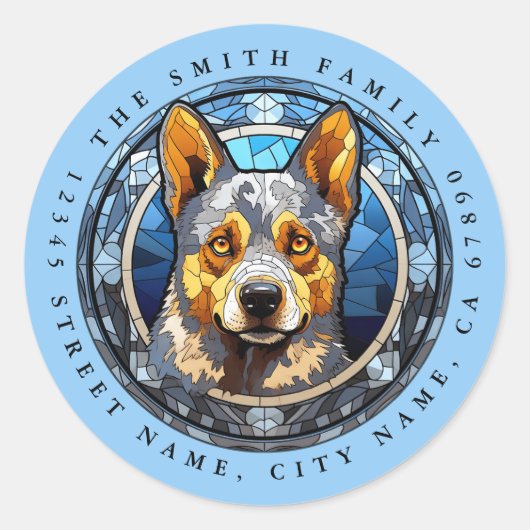 Australian Cattle Dog Ronde Stickers (Voorkant)