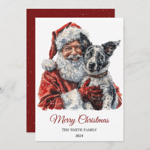 Australian Cattle Dog Santa Claus Kerstmis Feestdagenkaart