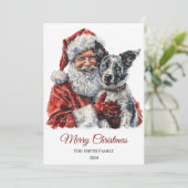 Australian Cattle Dog Santa Claus Kerstmis Feestdagenkaart (Staand voorkant)