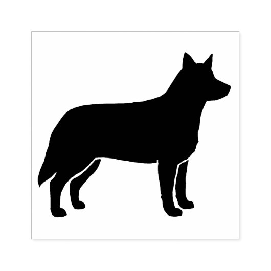 Australian Cattle Dog Silhouette Heeler Rubberstempel (Afrduk)