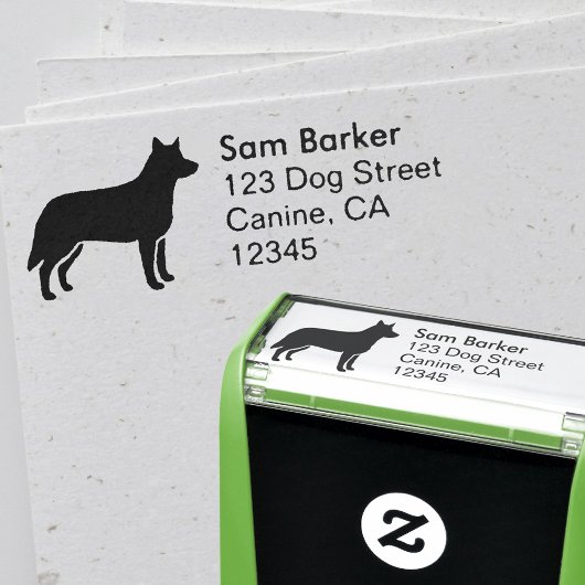 Australian Cattle Dog Silhouette Return Address Zelfinktende Stempel
