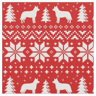 Australian Cattle Dog Silhouettes Heeler Christmas Stof