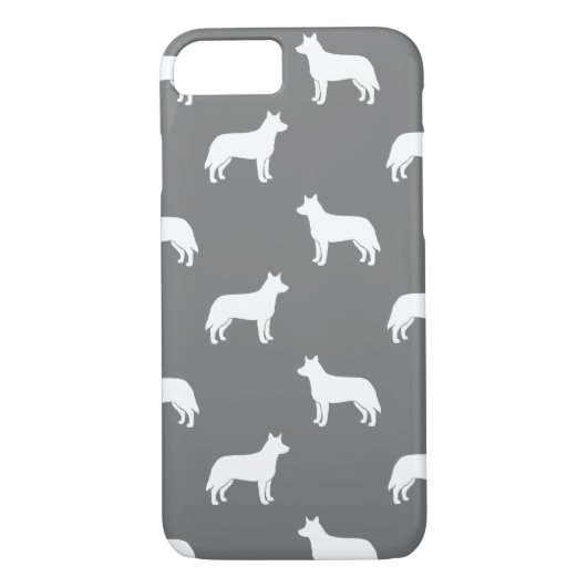 Australian Cattle Dog Silhouettes Pattern Gray Case-Mate iPhone Case (Achterkant)