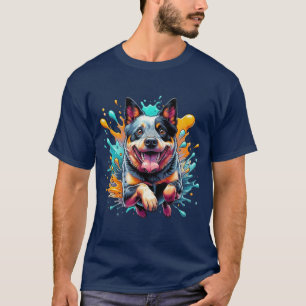 Australian Cattle Dog Splash van kleur T-shirt