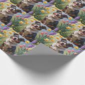 Australian Cattle Dog Spring Bloemen Schilderen Cadeaupapier (Hoek)
