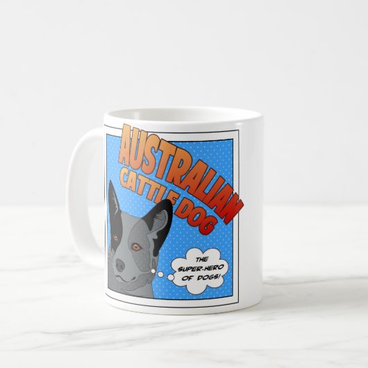 Australian Cattle Dog Super Hero Koffiemok (Voorkant links)