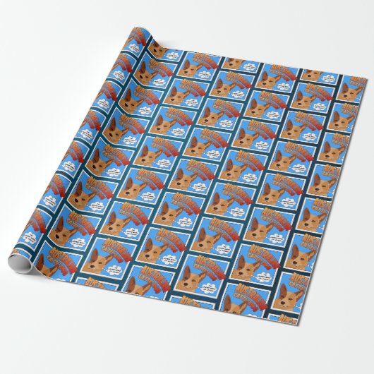Australian Cattle Dog - superheld van honden! Wrap Cadeaupapier (Uitgerold)