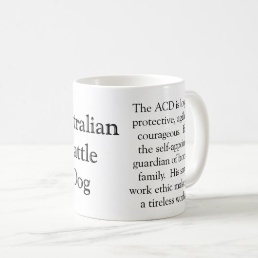 Australian Cattle Dog Trivia Mok (Voorkant rechts)