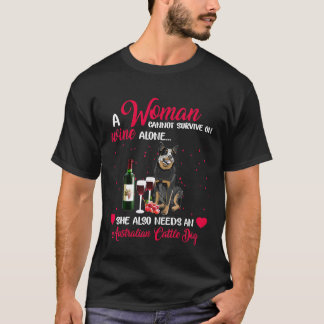 Australian Cattle Dog Vrouw kan niet overleven op T-shirt