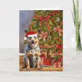 Australian Cattle Dog Waterverf kerstboom Kaart (Voorkant)