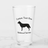 Australian Cattle Dog Waterverf Silhouette Glas (Voorkant)