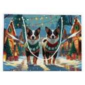 Australian Cattle Dogs Christmas Snow Holiday Groot Cadeauzakje (Achterkant)