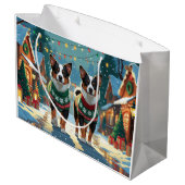 Australian Cattle Dogs Christmas Snow Holiday Groot Cadeauzakje (Achterkant Gekanteld)