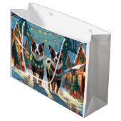 Australian Cattle Dogs Christmas Snow Holiday Groot Cadeauzakje (Voorkant Gekanteld)