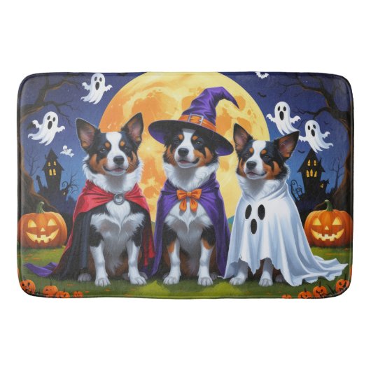 Australian Cattle Dogs Pumpkin Halloween Grappig Badmat (Voorkant)