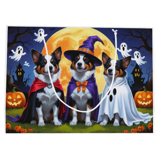 Australian Cattle Dogs Pumpkin Halloween Grappig Groot Cadeauzakje (Achterkant)