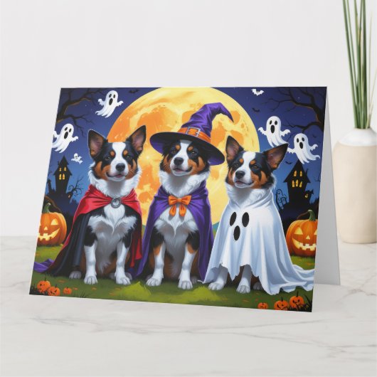Australian Cattle Dogs Pumpkin Halloween Grappig Kaart (Voorkant)