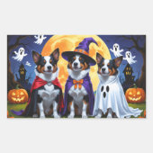 Australian Cattle Dogs Pumpkin Halloween Grappig Rechthoekige Sticker (Voorkant)