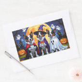 Australian Cattle Dogs Pumpkin Halloween Grappig Rechthoekige Sticker (Envelop)