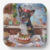 Australian Cattle Holiday Baking Feestelijke Kerst Papieren Bordje (Voorkant)