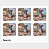 Australian Cattle Holiday Baking Feestelijke Kerst Vierkante Sticker (Vel)