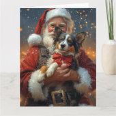 Australian Cattle Santa Claus Feestelijke Kerst Kaart (Voorkant)