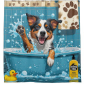 Australian Cattle Sloppy Sleepy Schattige Funny Douchegordijn (Voorkant)