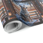 Australian Cattle With Christmas Lights Holiday Cadeaupapier (Rol Hoek)