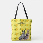 Australian Cattledog and Yellow Roses Tote Bag (Achterkant)