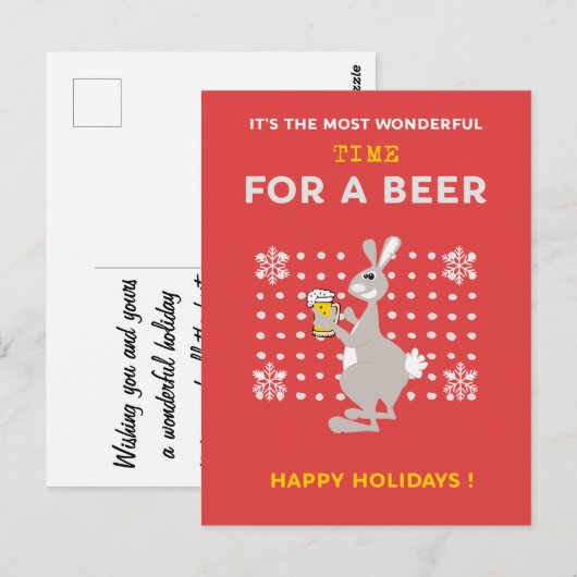 Australian Christmas briefkaarten Funny Kangaroo B (Voorkant / Achterkant)