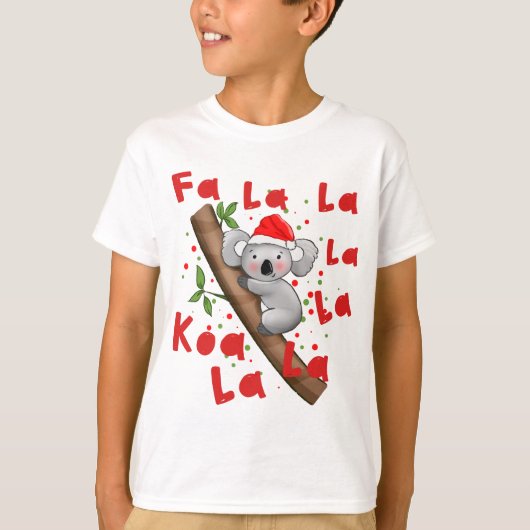 Australian Christmas Funny Santa Koala La La T-shirt (Voorkant)