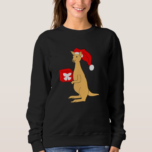 Australian Christmas Kangaroo with Santa Claus Elf Trui (Voorkant)