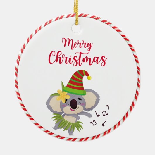 Australian Christmas Schattige Dancing Koala Ornam Keramisch Ornament (Achterkant)
