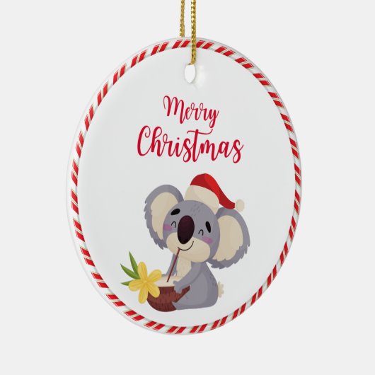 Australian Christmas Schattige Koala Drink ontwerp Keramisch Ornament (Rechts)
