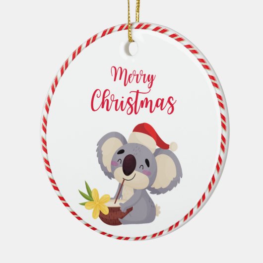 Australian Christmas Schattige Koala Drink ontwerp Keramisch Ornament (Links)